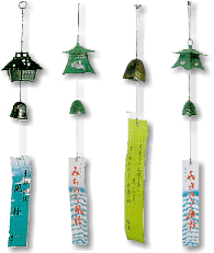 Vendita per corrispondenza di accessori per bonsai: le campanelle giapponesi "scaccia demoni"